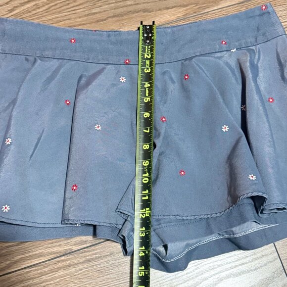 Womens Y2K Blue Skort Floral Embroidered SP Fashion Sz 36 - Picture 10 of 11